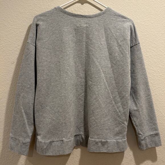 BedHead Pajamas Gray Mon Amour Heart Print Organic Cotton Sweatshirt Size S - Picture 3 of 7